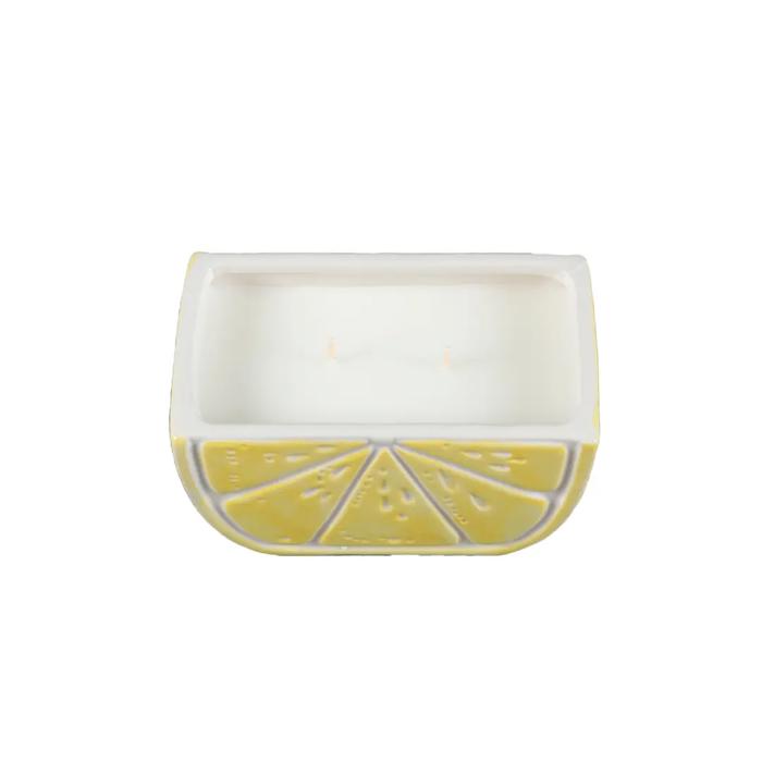 5.88" Ceramic Lemon Slice Candle Lemon 16 oz