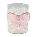  3.5"H Glass Candle w/Bow (7.1 oz) -Sparkling Champagne