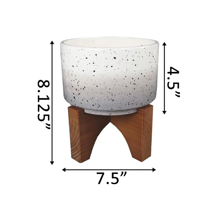 7" Gray Ombre Speckled   Ceramic Planter 