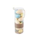 Blue Hello Easter Egg Ornaments in Clear Cylinder