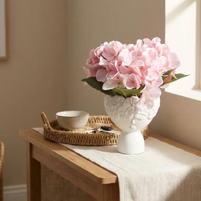  9.5" Real-Touch Hydrangea in Face Planter 