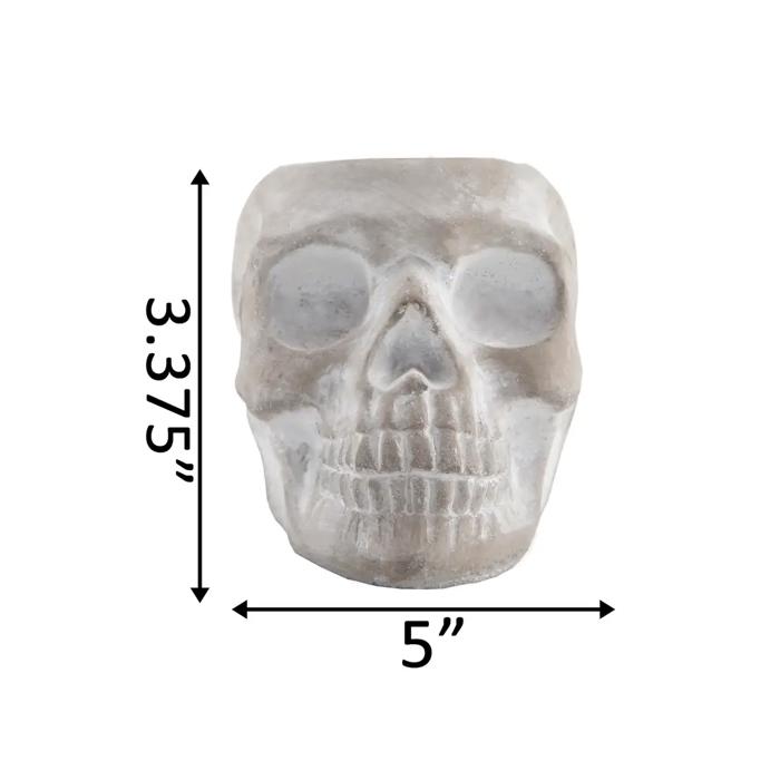 5" Cement Sugar Skull Planter 