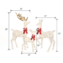 White Multi 5FT 3-Piece Deer Family Set, 360 LED Lights
