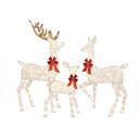 White Multi 5FT 3-Piece Deer Family Set, 360 LED Lights