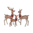 Brown Multi 5FT 3-Piece Deer Family Set, 360 LED Lights