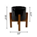 Black 8", 2-Tone Pot on Stand