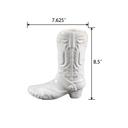 White 8.5" Pink Ceramic Cow Girl Boot Vase