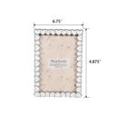 White 4x6 White Heart Zinc Alloy Frame