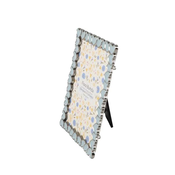 4x6 White Heart Zinc Alloy Frame