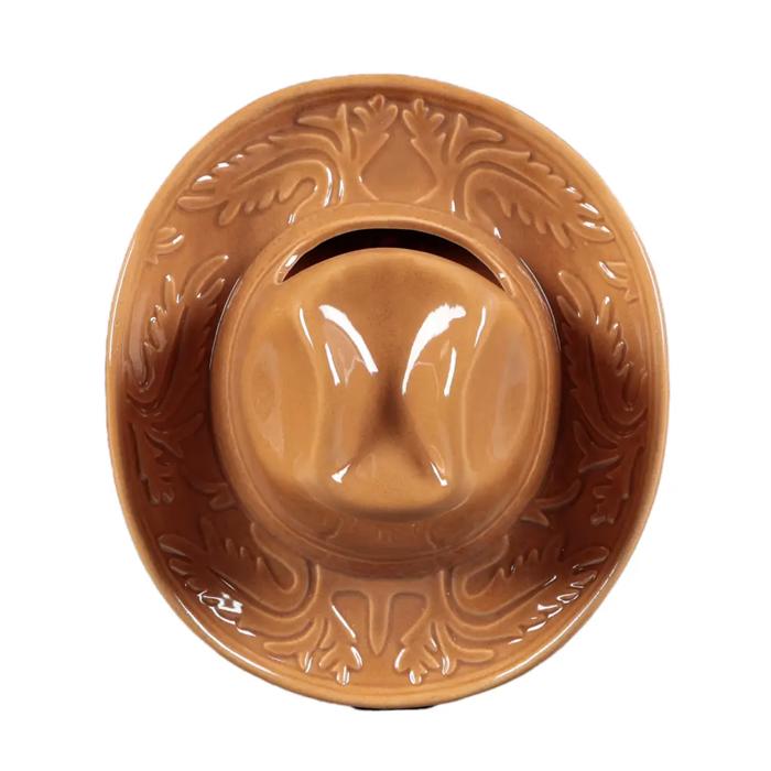 8" Ceramic Western Hat Hanging Vase