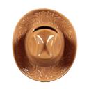 Brown 8" Ceramic Western Hat Hanging Vase