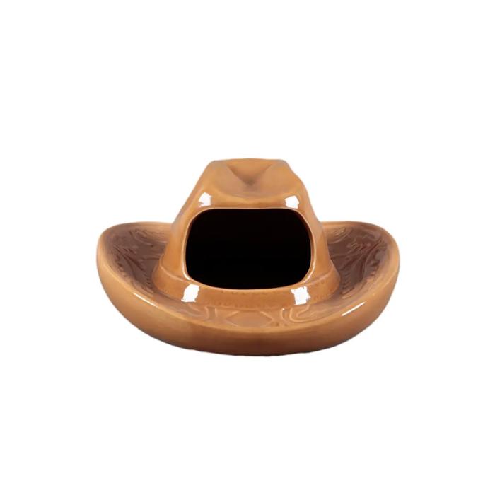 8" Ceramic Western Hat Hanging Vase