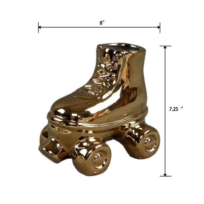 7.3"H Ceramic Roller Skates Vase