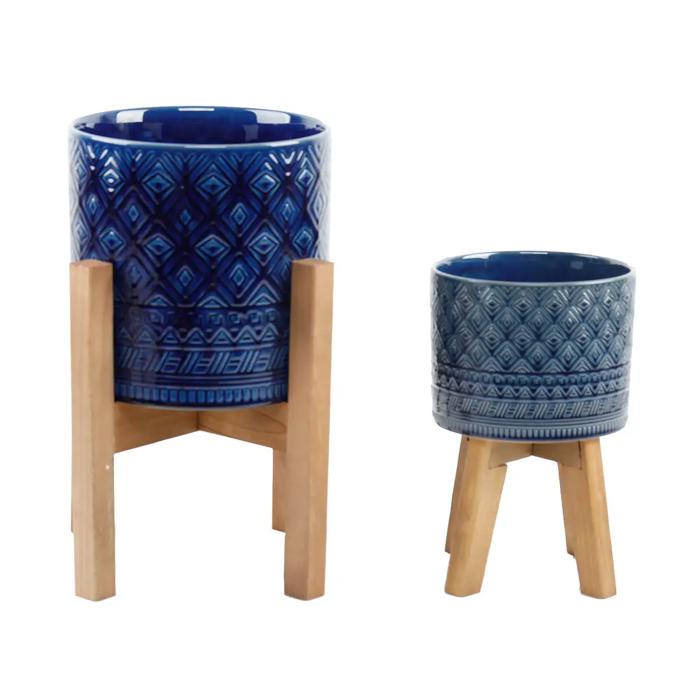 Set of 2 10" & 8" Illuminati Ceramic Planters