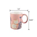  18 OZ Cat Motif Pink Ceramic Mug  