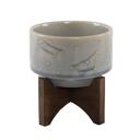  4" Constellation Ceramic Mini Pot on Wood Stand 