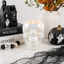  3.5"D Iridescent Glass Skull Candle - (9 oz)
