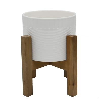 8" Dumpling Ceramic Pot on Stand 