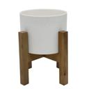  8" Dumpling Ceramic Pot on Stand 