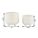  Set of 2 Vintage Footed Planters