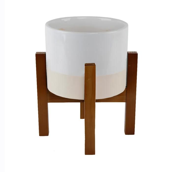 8", 2-Tone Pot on Stand