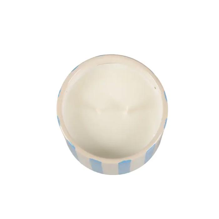 13 oz Blue Stripe Pedestal Ceramic Candle – Resort