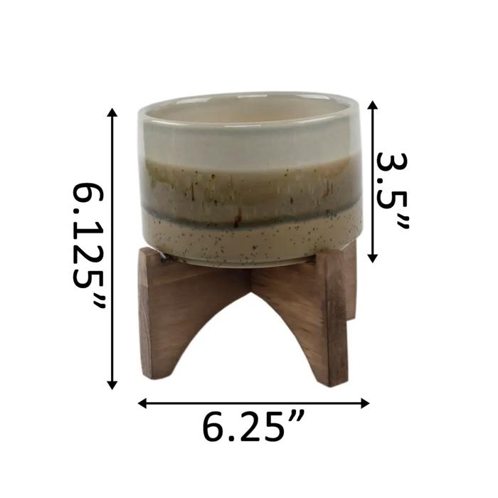 5" Ash Finish Planter