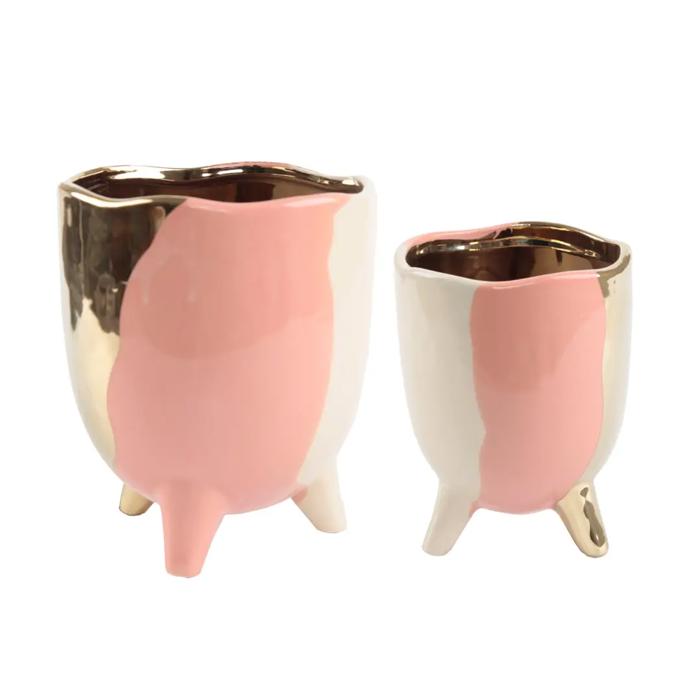 Blush 3-Tone Footed Planter