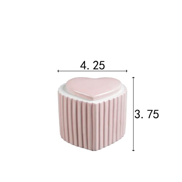 4.25" Ceramic Heart Candle (11.5 oz) - Vanilla Cloud