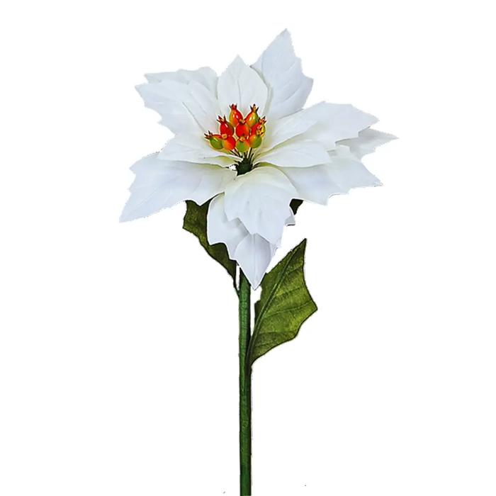 12" Artificial Faux Poinsettia with Stem