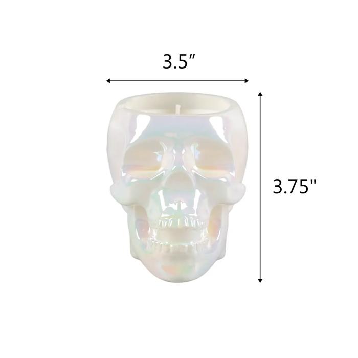 3.5"D Iridescent Glass Skull Candle - (9 oz)