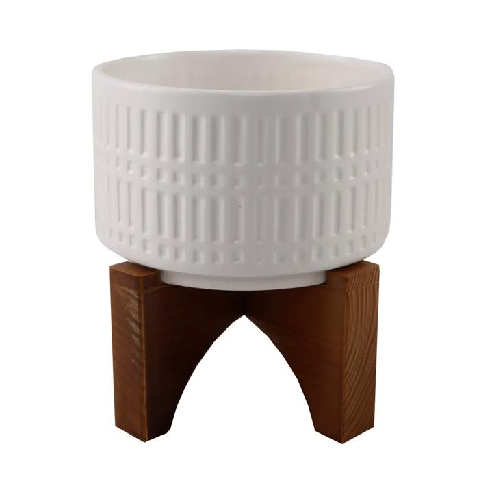 7" Roman White   Ceramic Planter