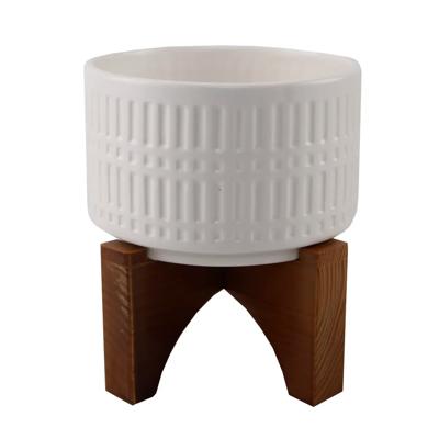 7" Roman White   Ceramic Planter