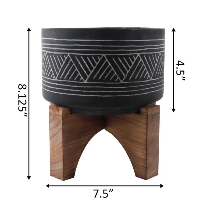 7" Mountain Cement  Planter