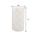  8.5" H Beige Checkered Ceramic Vase