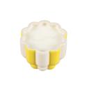 16 oz Yellow Stripe Pedestal Ceramic Candle – Lemon Burst