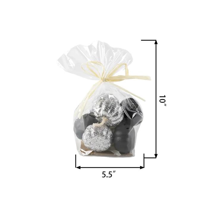 8 PCS Black & Silver Pumpkins