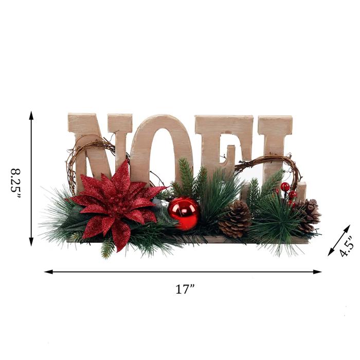 17" Noel Floral Sign 