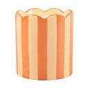  15 oz Orange Scallop Stripe Ceramic Candle – Fresh Peaches