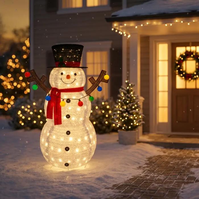 5ft Lighted Pop-Up Snowman