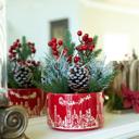  XMAS Mix in 7" Red Cityscape Planter 