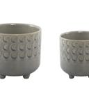   Set of 2 Small Moon Phase Footed Planters
