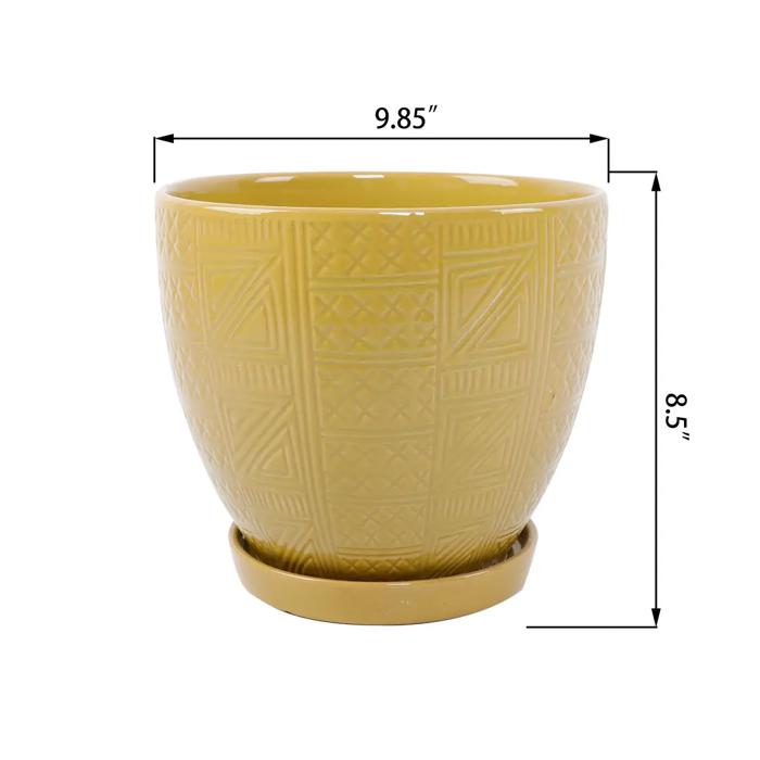 Set of 3 Hiero Planters w/ Saucer 