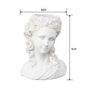  10.75"H Girl with Curly Hair Cement Planter