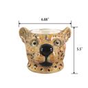  23.5 oz Leopard Head Ceramic Candle – Mahogany Teakwood
