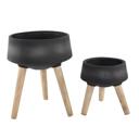Black 15" & 11.5" Fiberglass Pot