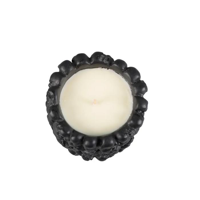 4.5"D Ceramic Black Skulls Candle - Midnight Spell (12oz)