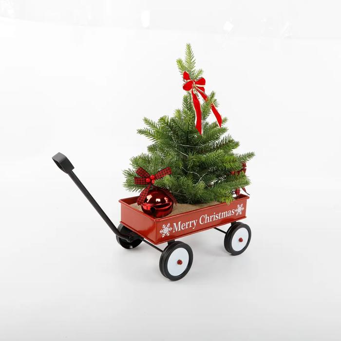 20" Pine Tree in Tin Wagon
