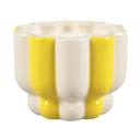  16 oz Yellow Stripe Pedestal Ceramic Candle – Lemon Burst