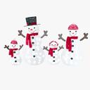  4-Piece 2D Lighted Snowman Family Set
